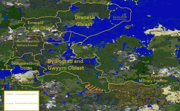 Oblasts and Territories of Core Breshik
