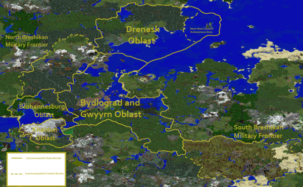 Oblasts and Territories of Core Breshik
